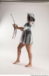 Woman Adult Athletic White Fighting with sword Standing poses Casual